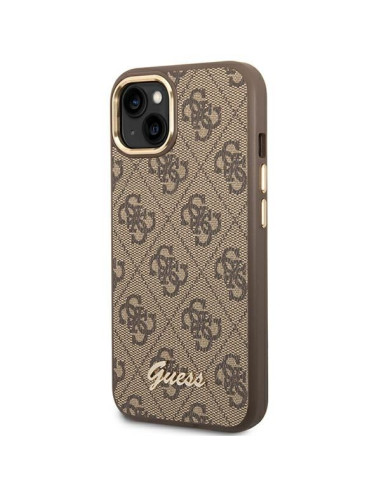 Coque GUESS pour IPHONE 13 / 14 / 15 GUHCP14SHG4SHW (4G Vintage Gold Logo) marron