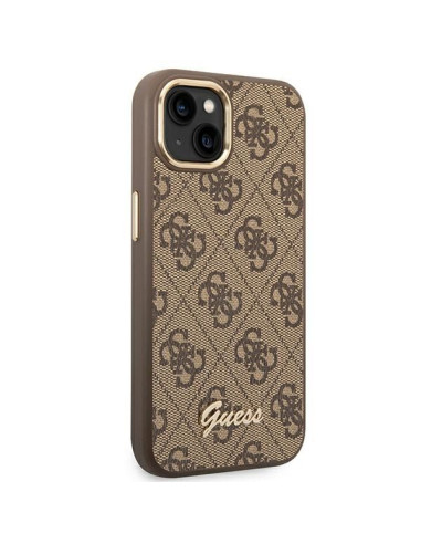 Coque GUESS pour IPHONE 13 / 14 / 15 GUHCP14SHG4SHW (4G Vintage Gold Logo) marron