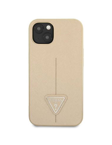 Coque GUESS pour IPHONE 13 / 14 / 15 GUHCP14SPSATLE (SaffianoTriangle Logo) beige