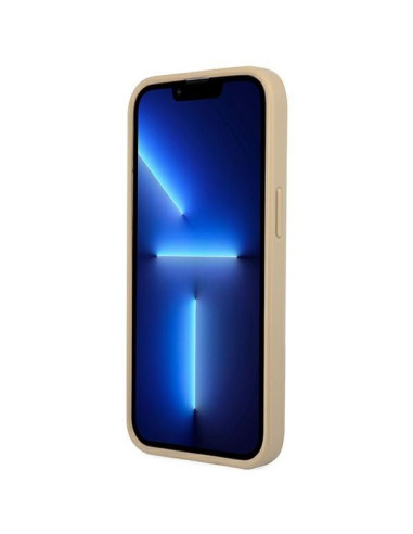 Coque GUESS pour IPHONE 13 / 14 / 15 GUHCP14SPSATLE (SaffianoTriangle Logo) beige