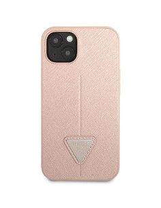 Coque GUESS pour IPHONE 13 / 14 / 15 GUHCP14SPSATLP (SaffianoTriangle Logo) rose 2