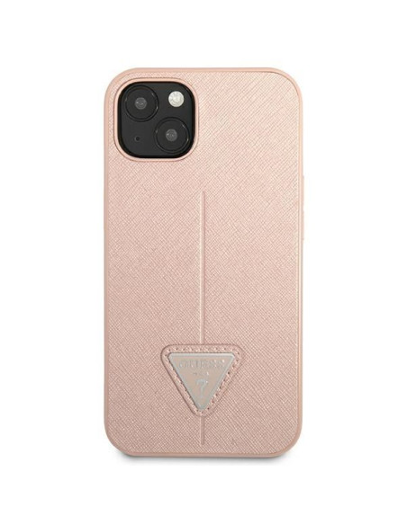 Coque GUESS pour IPHONE 13 / 14 / 15 GUHCP14SPSATLP (SaffianoTriangle Logo) rose