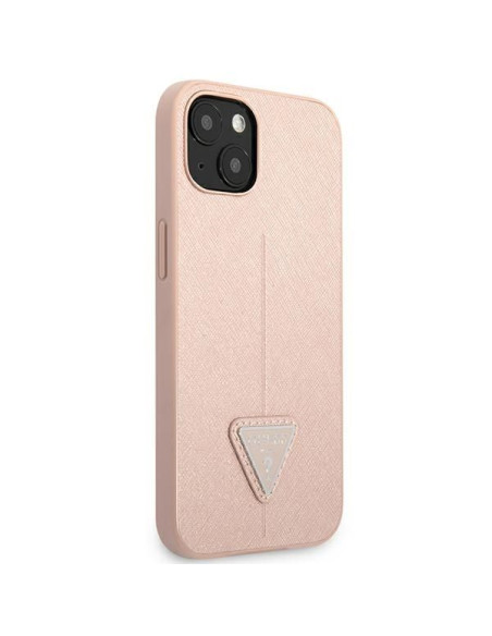 Coque GUESS pour IPHONE 13 / 14 / 15 GUHCP14SPSATLP (SaffianoTriangle Logo) rose
