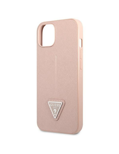 Coque GUESS pour IPHONE 13 / 14 / 15 GUHCP14SPSATLP (SaffianoTriangle Logo) rose