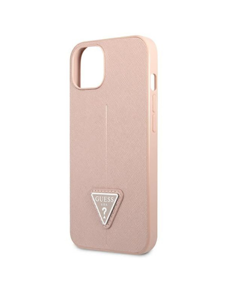 Coque GUESS pour IPHONE 13 / 14 / 15 GUHCP14SPSATLP (SaffianoTriangle Logo) rose