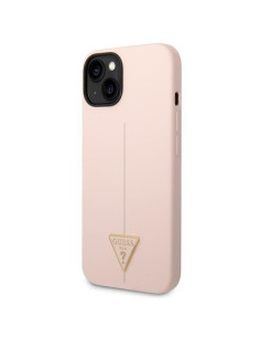 Coque GUESS pour IPHONE 13 / 14 / 15 GUHCP14SSLTGP (Triangle en silicone) rose 2