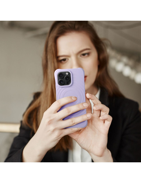 Silicone Zephyr Mag Cover compatible avec MagSafe pour IPHONE 14 PRO lilas