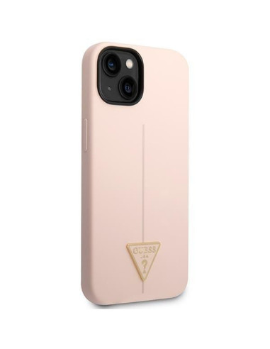Coque GUESS pour IPHONE 13 / 14 / 15 GUHCP14SSLTGP (Triangle en silicone) rose