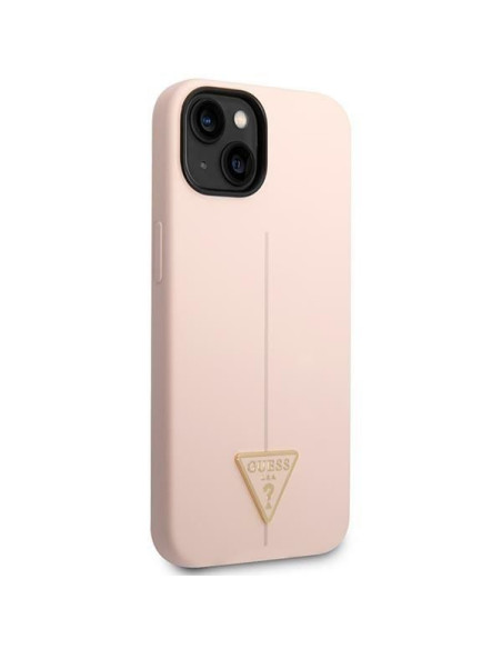 Coque GUESS pour IPHONE 13 / 14 / 15 GUHCP14SSLTGP (Triangle en silicone) rose