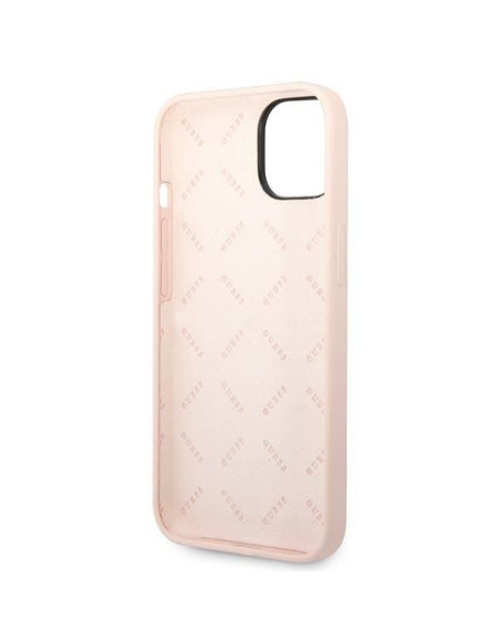 Coque GUESS pour IPHONE 13 / 14 / 15 GUHCP14SSLTGP (Triangle en silicone) rose
