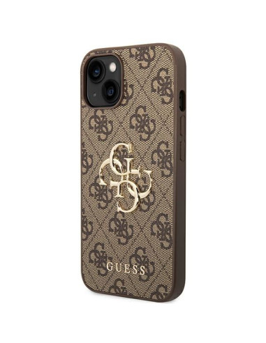 Coque GUESS pour IPHONE 13 / 14 / 15 GUHCP14S4GMGBR (4G Big Metal Logo) marron