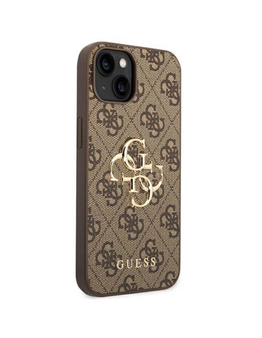 Coque GUESS pour IPHONE 13 / 14 / 15 GUHCP14S4GMGBR (4G Big Metal Logo) marron