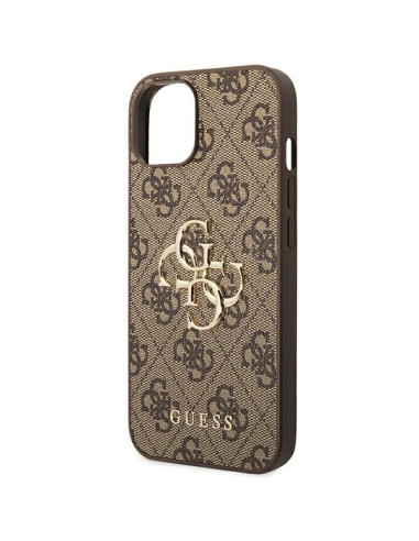 Coque GUESS pour IPHONE 13 / 14 / 15 GUHCP14S4GMGBR (4G Big Metal Logo) marron