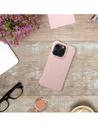 Silicone Zephyr Mag Cover compatible avec MagSafe pour IPHONE 15 PRO MAX rose