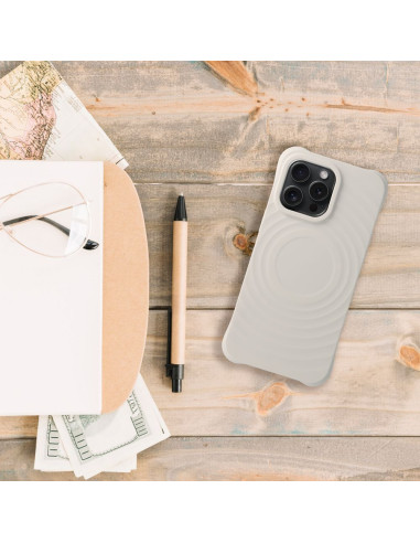 Silicone Zephyr Mag Cover compatible avec MagSafe pour IPHONE 14 PRO MAX blanc