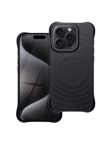 Silicone Zephyr Mag Cover compatible avec MagSafe pour IPHONE 15 PRO noir