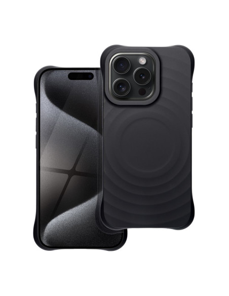 Silicone Zephyr Mag Cover compatible avec MagSafe pour IPHONE 15 PRO noir