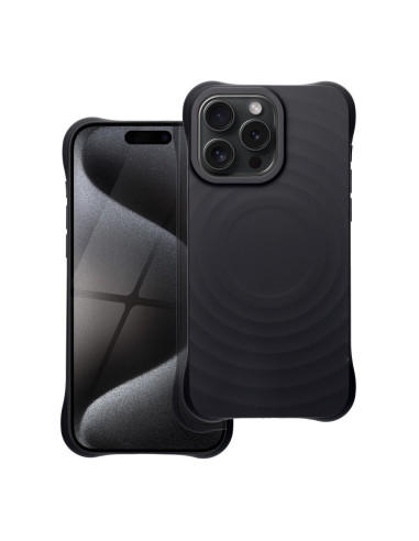 Silicone Zephyr Mag Cover compatible avec MagSafe pour IPHONE 15 PRO MAX noir