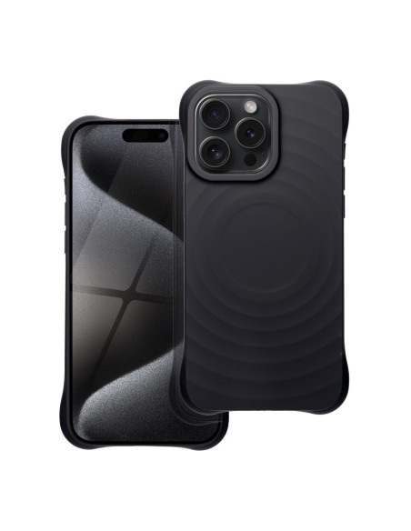 Silicone Zephyr Mag Cover compatible avec MagSafe pour IPHONE 15 PRO MAX noir