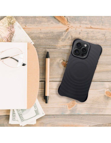 Silicone Zephyr Mag Cover compatible avec MagSafe pour IPHONE 15 PLUS noir