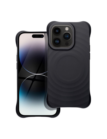 Silicone Zephyr Mag Cover compatible avec MagSafe pour IPHONE 14 PRO noir