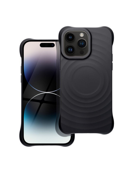 Silicone Zephyr Mag Cover compatible avec MagSafe pour IPHONE 14 PRO MAX noir