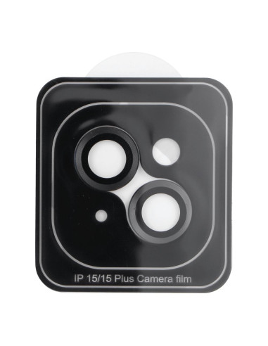 Cache appareil photo PROTECTOR 9H + applicateur pour IPHONE 15 / 15 PLUS noir