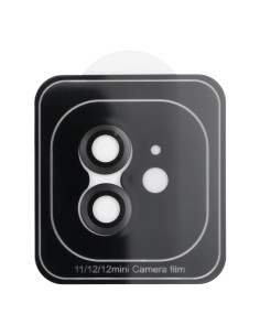 Cache appareil photo PROTECTOR 9H + applicateur pour IPHONE 11 / 12 MINI noir
