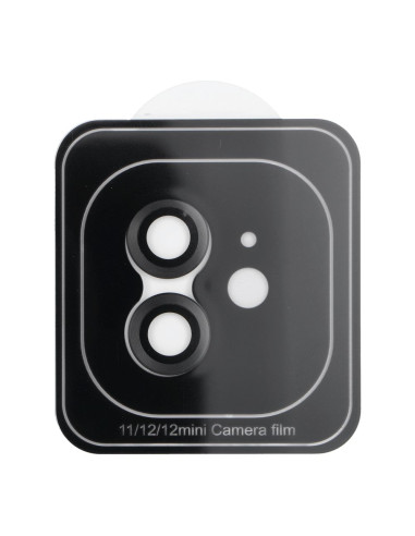 Cache appareil photo PROTECTOR 9H + applicateur pour IPHONE 11 / 12 MINI noir