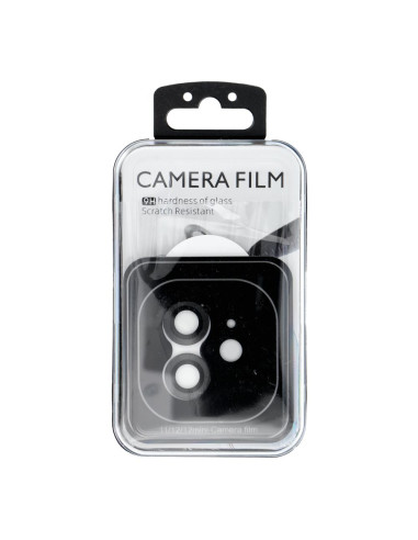 Cache appareil photo PROTECTOR 9H + applicateur pour IPHONE 11 / 12 MINI noir