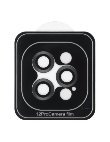 Cache appareil photo PROTECTOR 9H + applicateur pour IPHONE 12 PRO noir