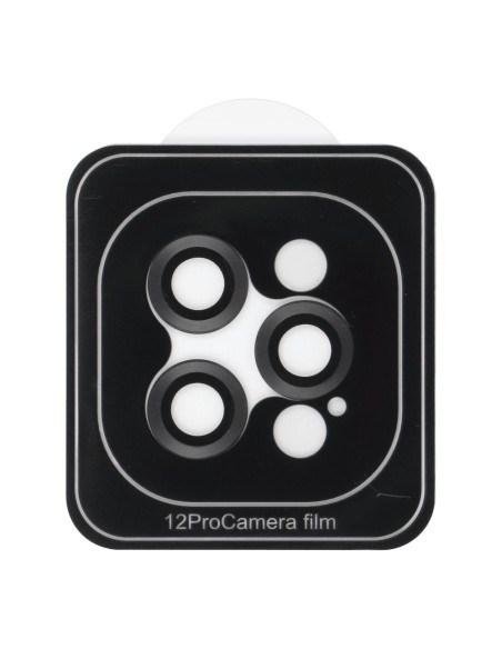 Cache appareil photo PROTECTOR 9H + applicateur pour IPHONE 12 PRO noir