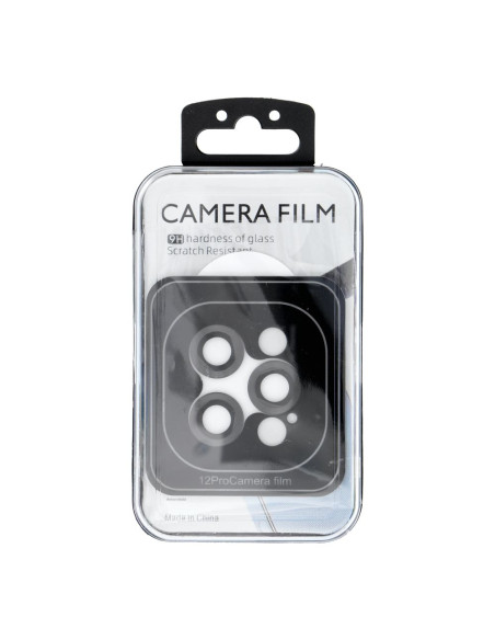 Cache appareil photo PROTECTOR 9H + applicateur pour IPHONE 12 PRO noir