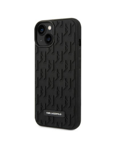 Véritable KARL LAGERFELD Case KLHCP14MRUPKLPK pour iPhone 14 PLUS (3D Rubber Case Monogram Pattern Metal Plate / Black) 2
