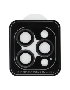 Cache appareil photo PROTECTOR 9H + applicateur pour IPHONE 15 PRO / 15 PRO MAX noir