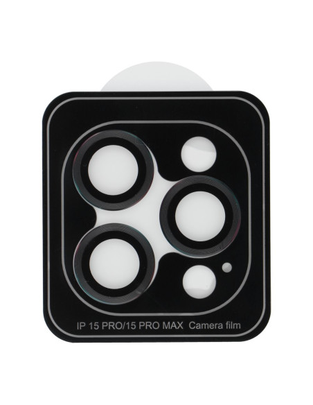 Cache appareil photo PROTECTOR 9H + applicateur pour IPHONE 15 PRO / 15 PRO MAX noir
