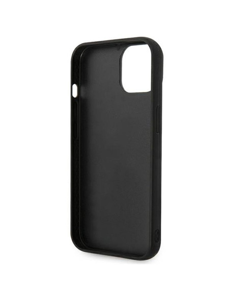 Véritable KARL LAGERFELD Case KLHCP14MRUPKLPK pour iPhone 14 PLUS (3D Rubber Case Monogram Pattern Metal Plate / Black)