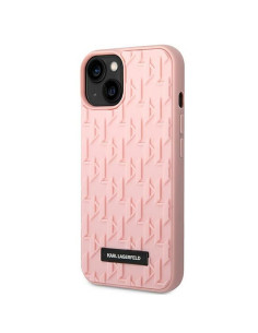 Véritable KARL LAGERFELD Case KLHCP14MRUPKLPP pour iPhone 14 PLUS (3D Rubber Case Monogram Pattern Metal Plate / Pink) 2