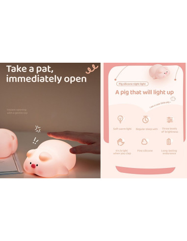 Veilleuse Art Déco Pig touch