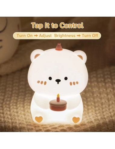 Veilleuse Art Deco Touch Birthday Teddy Bear