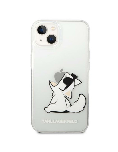 Véritable KARL LAGERFELD Case KLHCP14MCFNRC pour iPhone 14 PLUS (Choupette Eat / transparent)