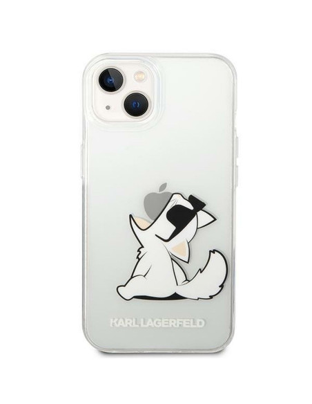 Véritable KARL LAGERFELD Case KLHCP14MCFNRC pour iPhone 14 PLUS (Choupette Eat / transparent)