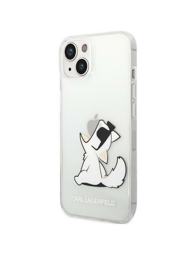 Véritable KARL LAGERFELD Case KLHCP14MCFNRC pour iPhone 14 PLUS (Choupette Eat / transparent)