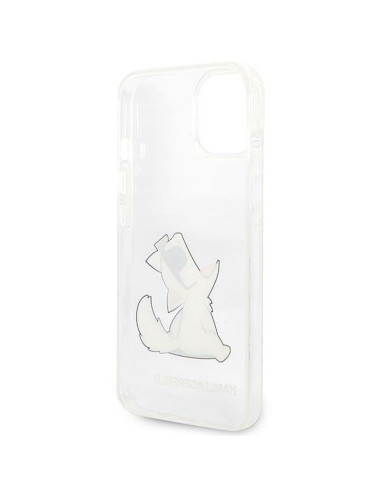 Véritable KARL LAGERFELD Case KLHCP14MCFNRC pour iPhone 14 PLUS (Choupette Eat / transparent)