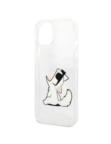 Véritable KARL LAGERFELD Case KLHCP14MCFNRC pour iPhone 14 PLUS (Choupette Eat / transparent)