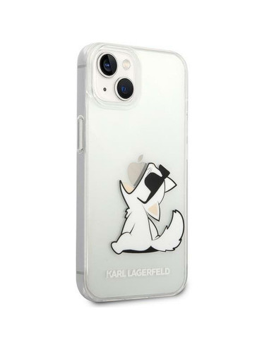 Véritable KARL LAGERFELD Case KLHCP14MCFNRC pour iPhone 14 PLUS (Choupette Eat / transparent)