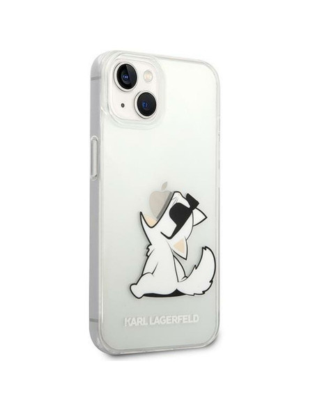 Véritable KARL LAGERFELD Case KLHCP14MCFNRC pour iPhone 14 PLUS (Choupette Eat / transparent)