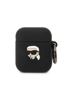 Original KARL LAGERFELD KLA2RUNIKK Case pour Apple Airpods 1 / 2 (3D Sil NFT Karl / noir)