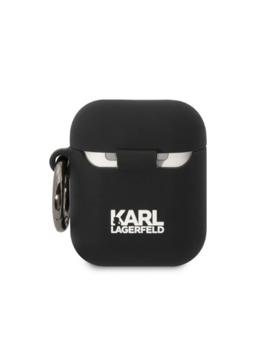Original KARL LAGERFELD KLA2RUNIKK Case pour Apple Airpods 1 / 2 (3D Sil NFT Karl / noir)