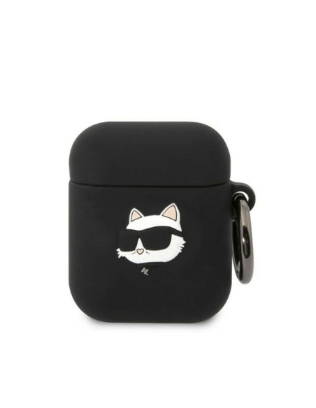 Original KARL LAGERFELD KLA2RUNCHK Case pour Apple Airpods 1 / 2 (3D Sil NFT Choupette / noir)